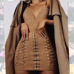 Oh Polly - Tied Up Suede 2 Piece Set